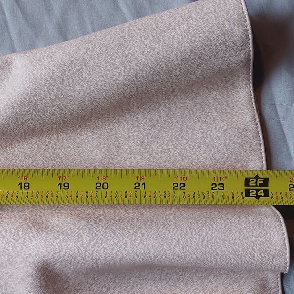 DENNIS BASSO faux leather like new pink top, 10-14 - Picture 6 of 15